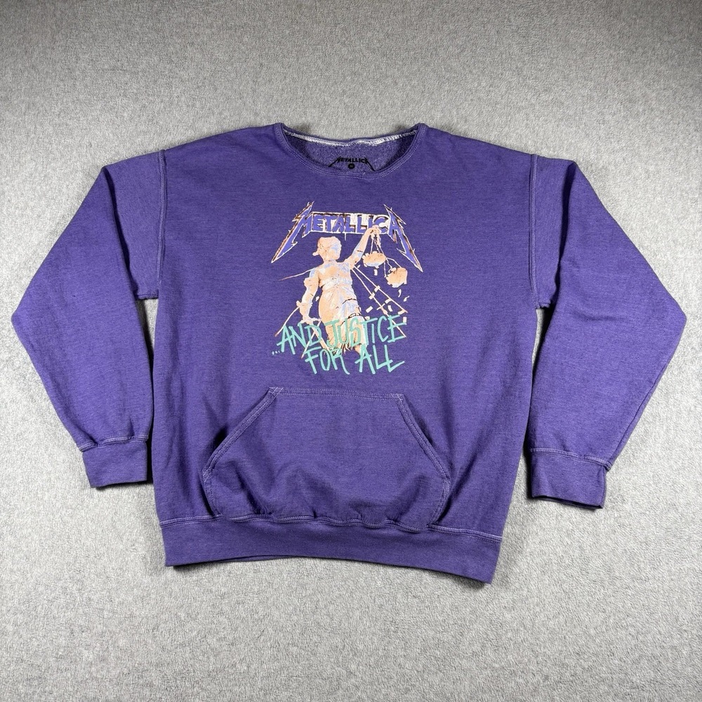 Vintage Metallica Purple Justice For All Crewneck Sweatshirt Size M